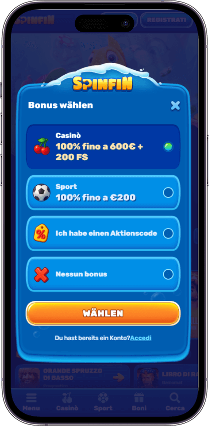 Spinfin Casino Registrazione